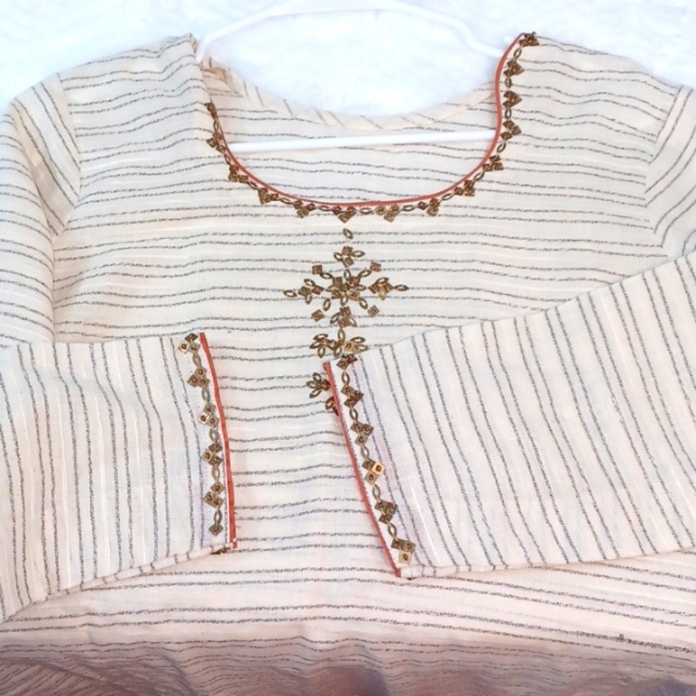 Natural‎ Cotten Hand Crafted  Dress / Tunic  L Brand New - Picture 4 of 5